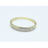 A 9ct gold and diamond ring, 0.