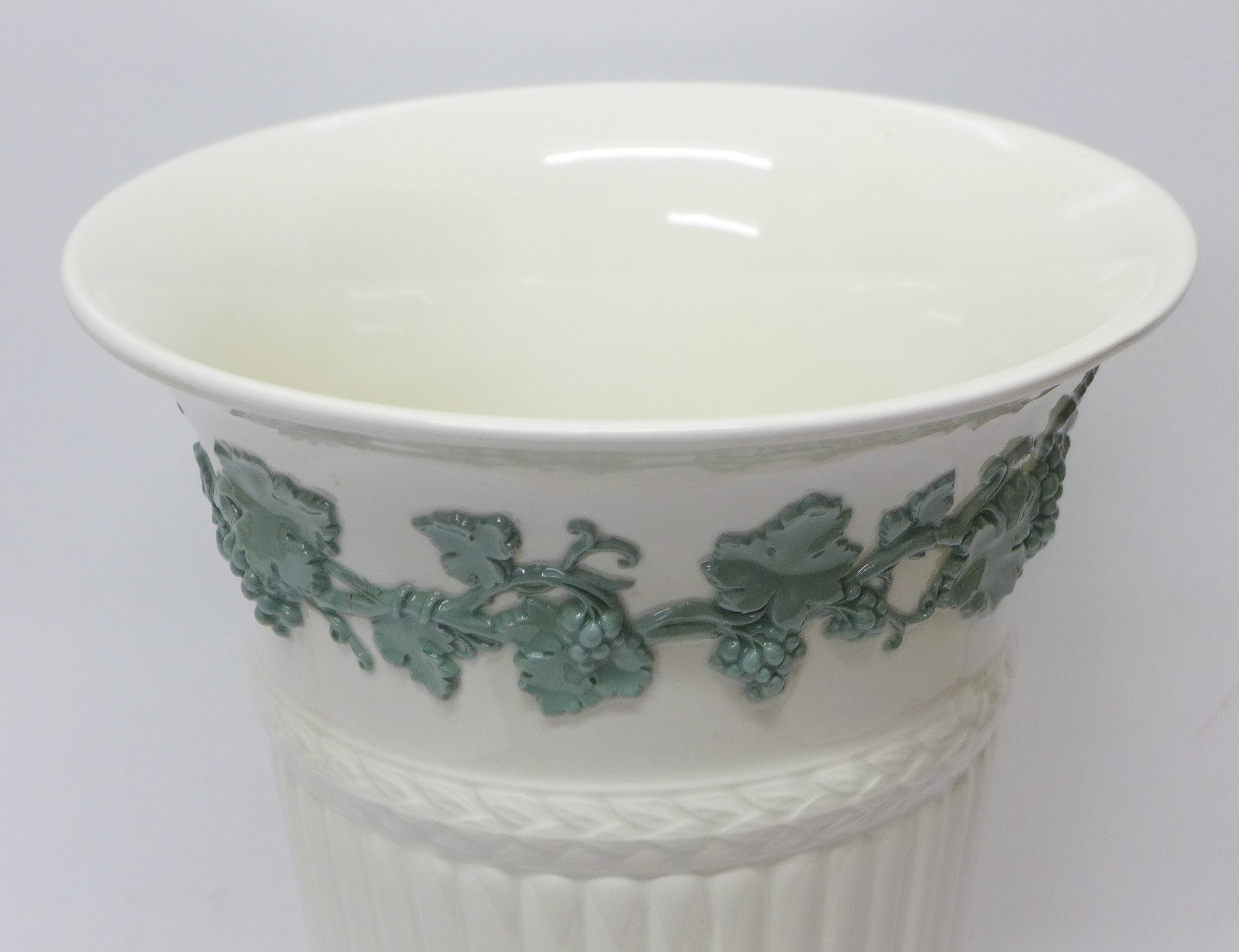 A Wedgwood embossed Queen's ware vase, - Image 2 of 3