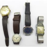 Four gentleman's wristwatches