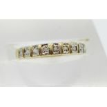 A 9ct gold and diamond ring, 0.