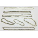 Silver chains and bracelets,