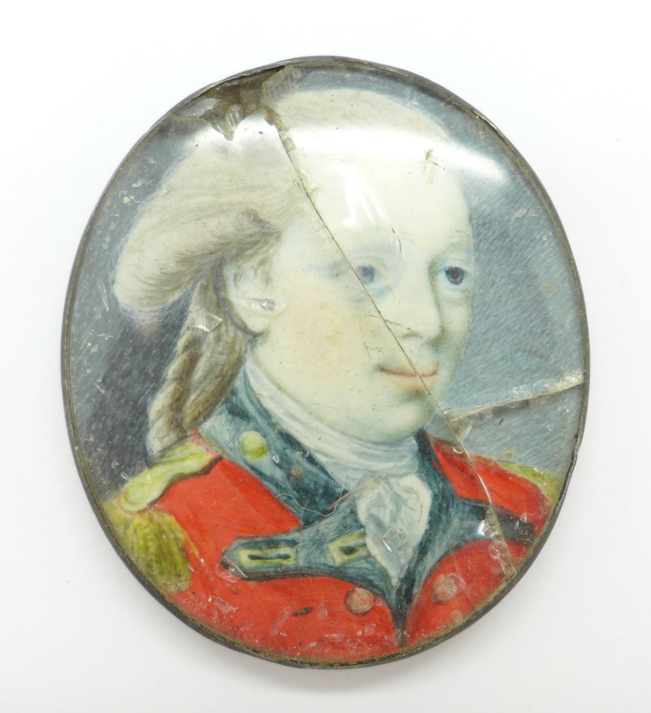 A Georgian miniature portrait, unmounted,