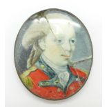 A Georgian miniature portrait, unmounted,