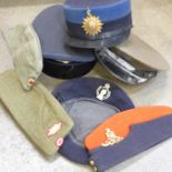 British, German and other European military caps,