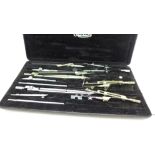 A cased drawing set, Riefler,