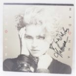 An autographed Madonna LP record