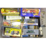 A collection of die-cast model vehicles, all boxed, including Corgi, Dinky, Vanguards, etc.