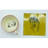 A Fieldings miniature chamber pot with Adolf Hitler portrait and a tin-plate plaque with Adolf