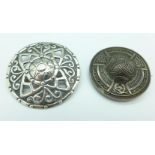 A Scottish silver brooch and a Scandinavian silver brooch