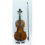 A cased violin and bow, Douglas & Co., London