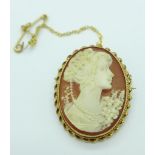A cameo brooch with 9ct gold mount