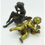 Two bronze figures,