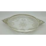 A Victorian silver rimmed glass dish, Birmingham 1895, Henry Bourne,