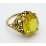 A 9ct gold and citrine ring, 5.