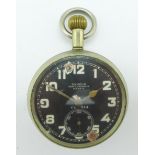 An Air Ministry black dial cockpit pocket watch, 30-hour Non-Luminous mark V,