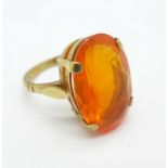 A 9ct gold and citrine ring, 4.