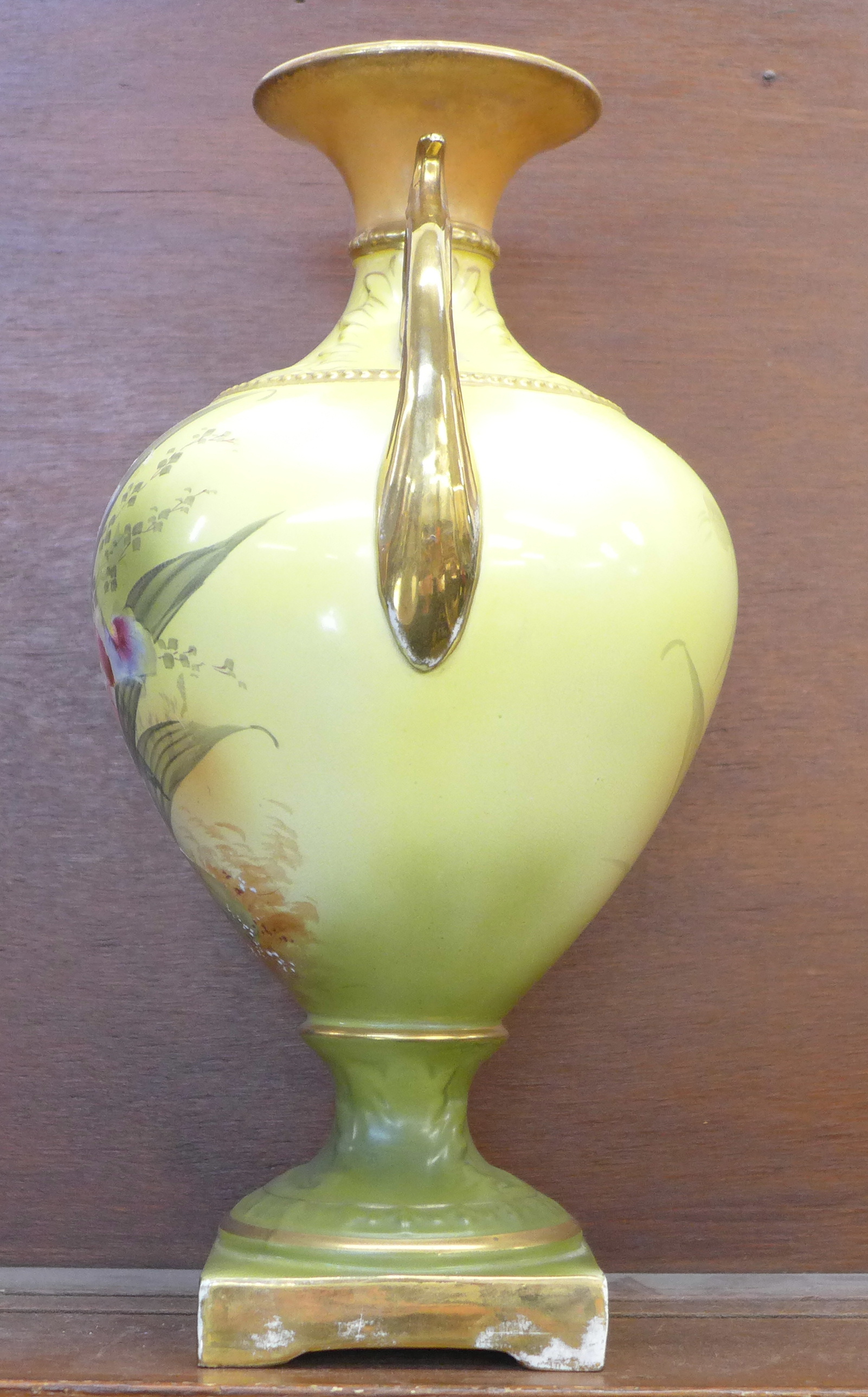 A hand decorated continental vase, 39. - Image 2 of 3