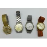 Four wristwatches; two Seiko,