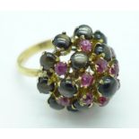 A 9ct gold 'Tutti Frutti' ring, 6.