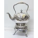 A plated spirit kettle,