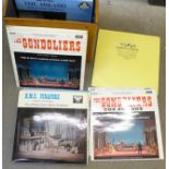 A box of LP records, The D'Oyly Carte Opera Company operas,