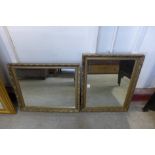 A pair of gilt framed mirrors