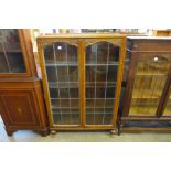 An oak two door bookcase