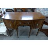 A George III style mahogany bow front sideboard