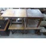 Four oak draw-leaf tables