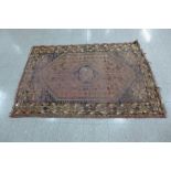 A red ground rug,