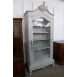 A French painted armoire style bookcase