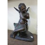 A French bronze figure of a cherub