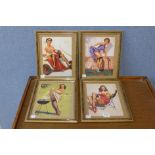 A set of four Gil Elvgren prints,