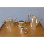 A silver plated tea and coffee service