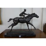 Manner of Pierre Jules Mene (French 1810-1879), bronze figure of horse and jockey,