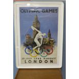 A reproduction London Olympics 1948 print,