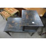 A black Japanned side table