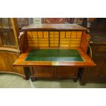 A George III inlaid mahogany secretaire side cabinet