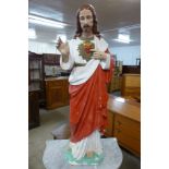 A painted plaster figure of Jesus