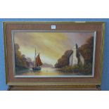 An English river scene, oil on panel, signed Kellis?,