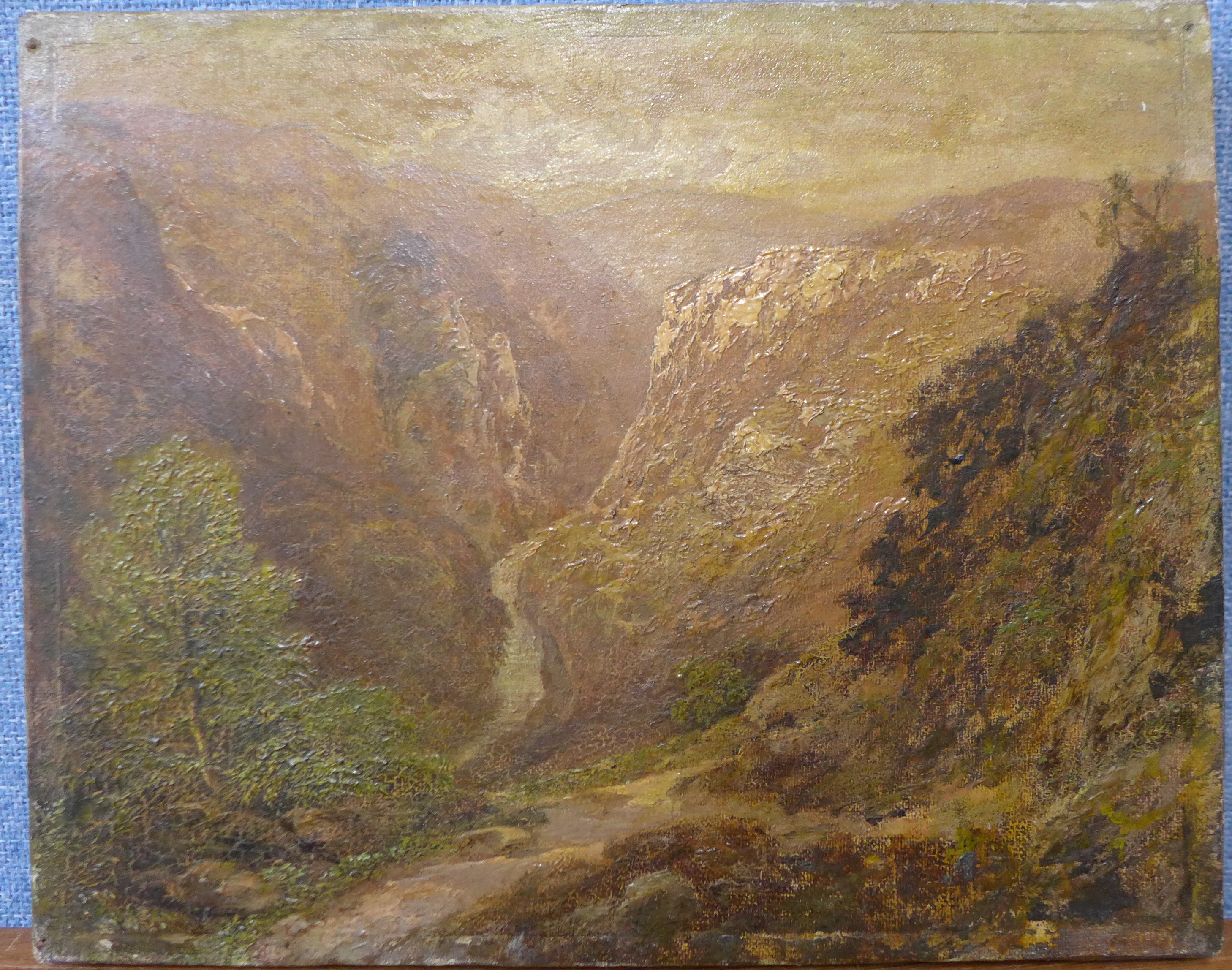 Edward Price (British 1800-1885), Matlock and Dovedale, oil on canvas, 20 x 25cms,