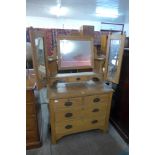 An Edward VII satin birch dressing chest