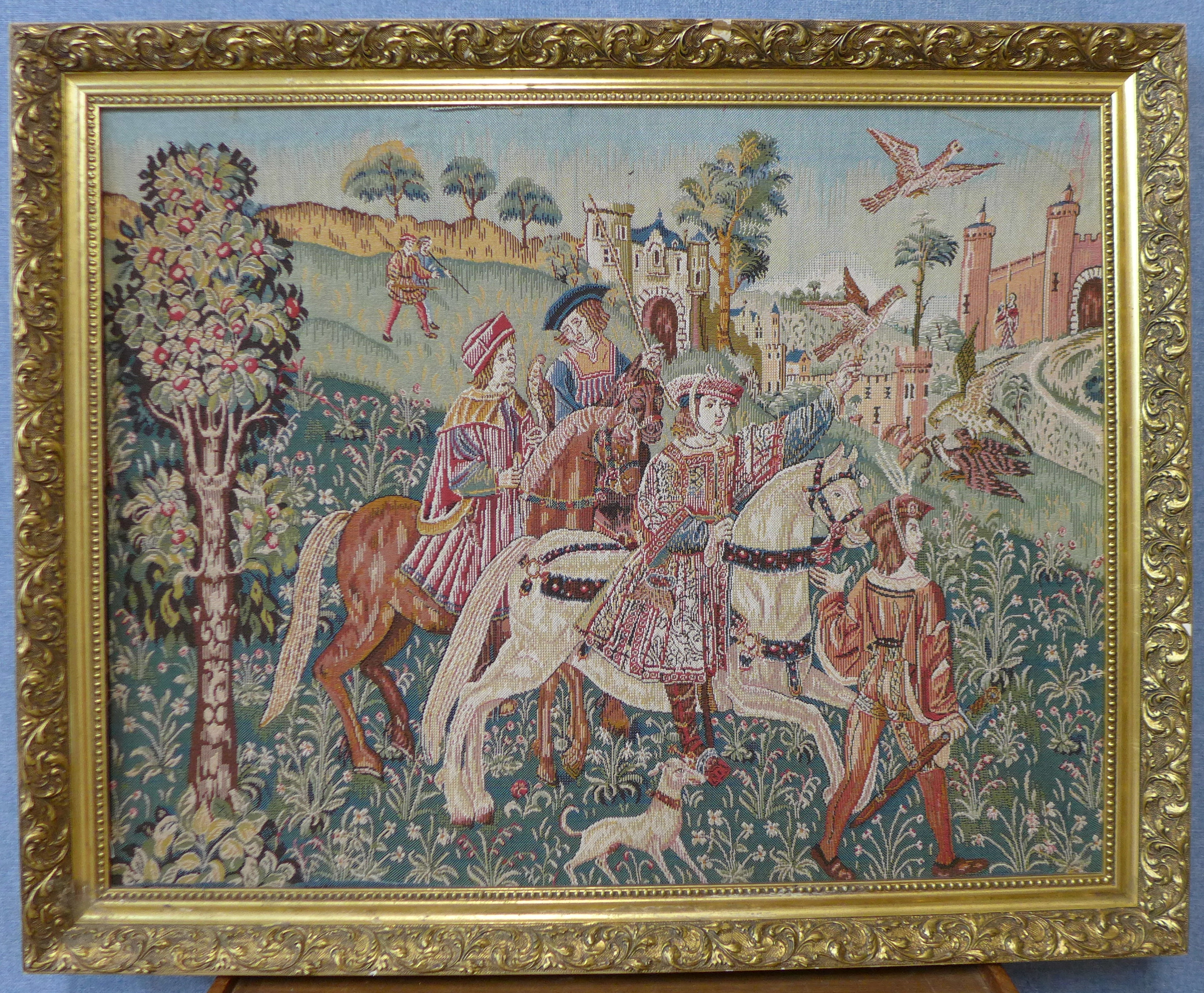 A French style gilt framed tapestry