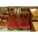 A set of four Victorian Grecian style oak dining chairs