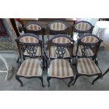 A set of six Edward VII mahogany salon chairs
