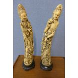 Two large Chinese resin figures