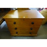 A Victorian pine blanket chest