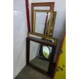 Five assorted mirrors