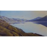 Graham Braddock, Lake Wanaka, oil on board, 37 x 67cms,