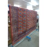 A large red ground rug,